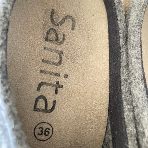 Sanita Lodge Slide Wool Clog Slippers Gray 36 US 5 Arch Support Comfort EUC - Picture 12 of 15